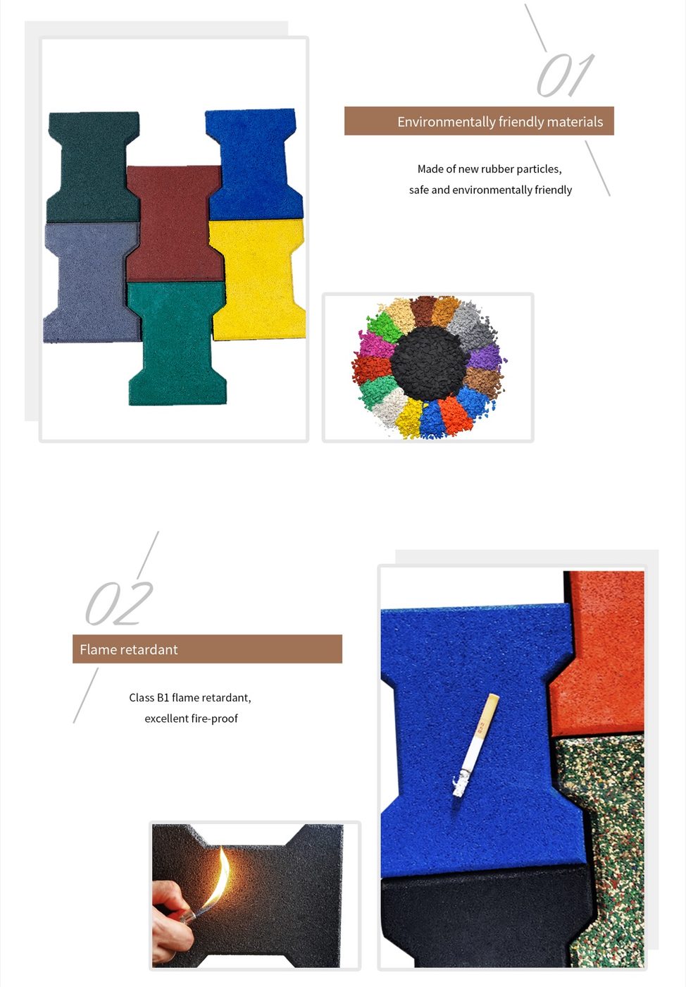 Bone Shaped Rubber Tiles(T-GR-BS-EBS) detailed technical sheet 1
