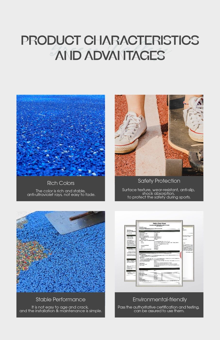 Durable High-Performance Running Track Made from Hybrid Materials detailed technical sheet 3