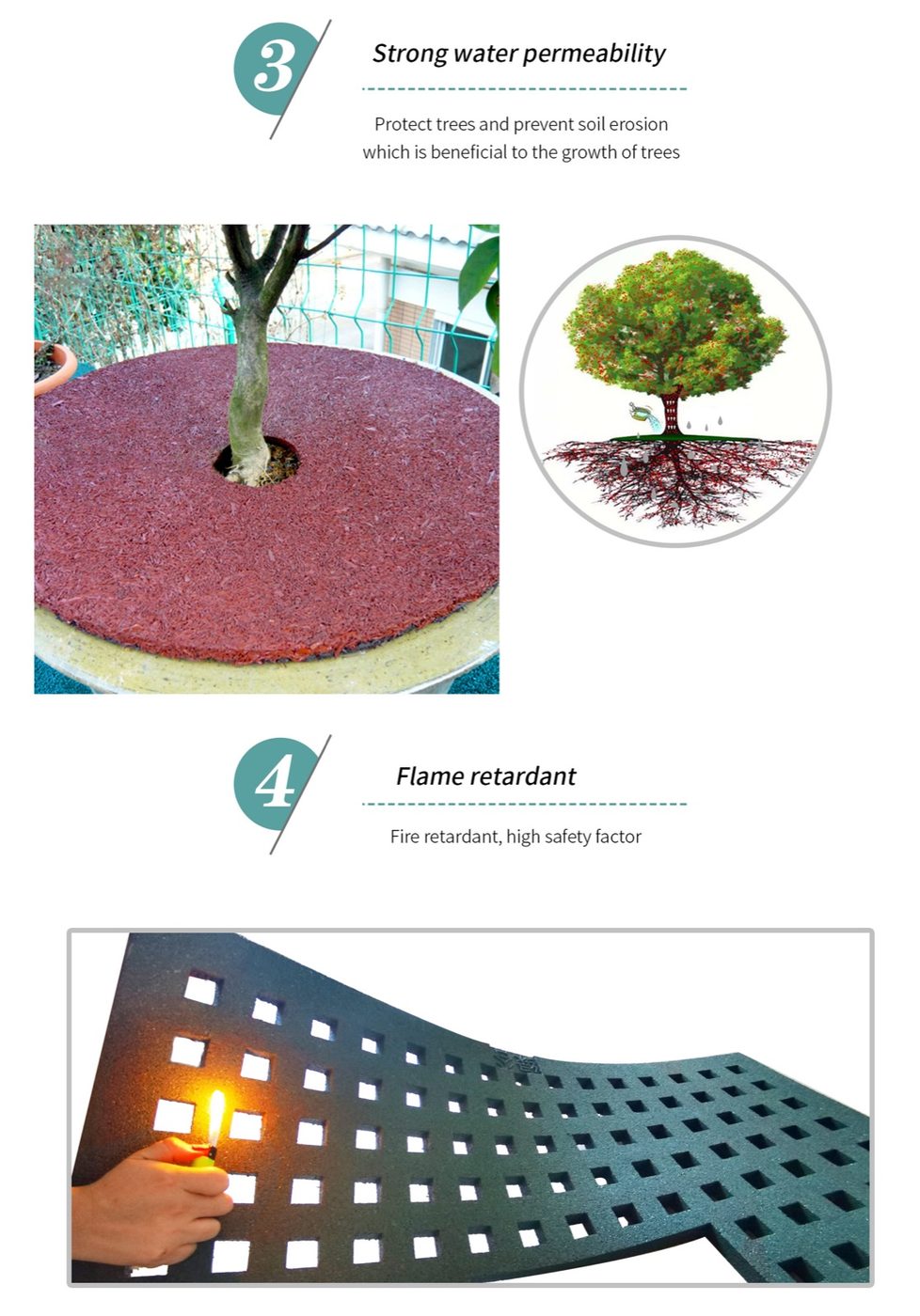 Recycled Rubber Tree Ring detailed technical sheet 3