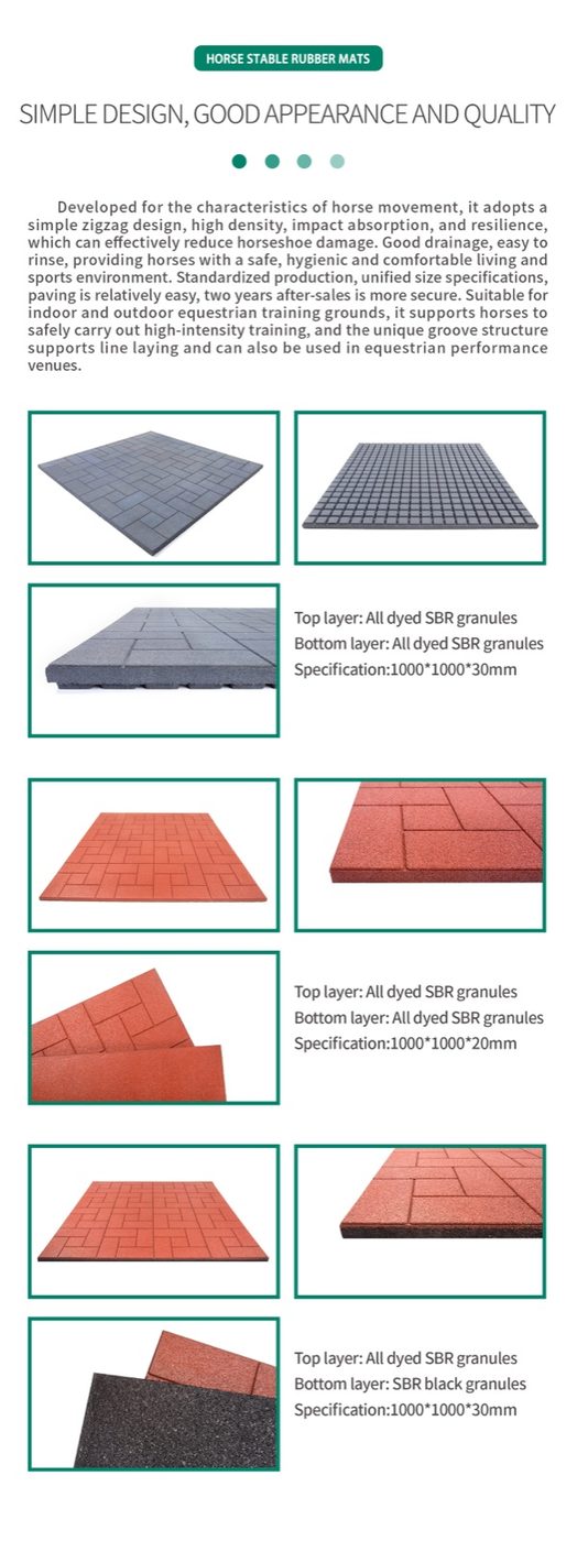 Horse Stable Rubber Mat detailed technical sheet 1
