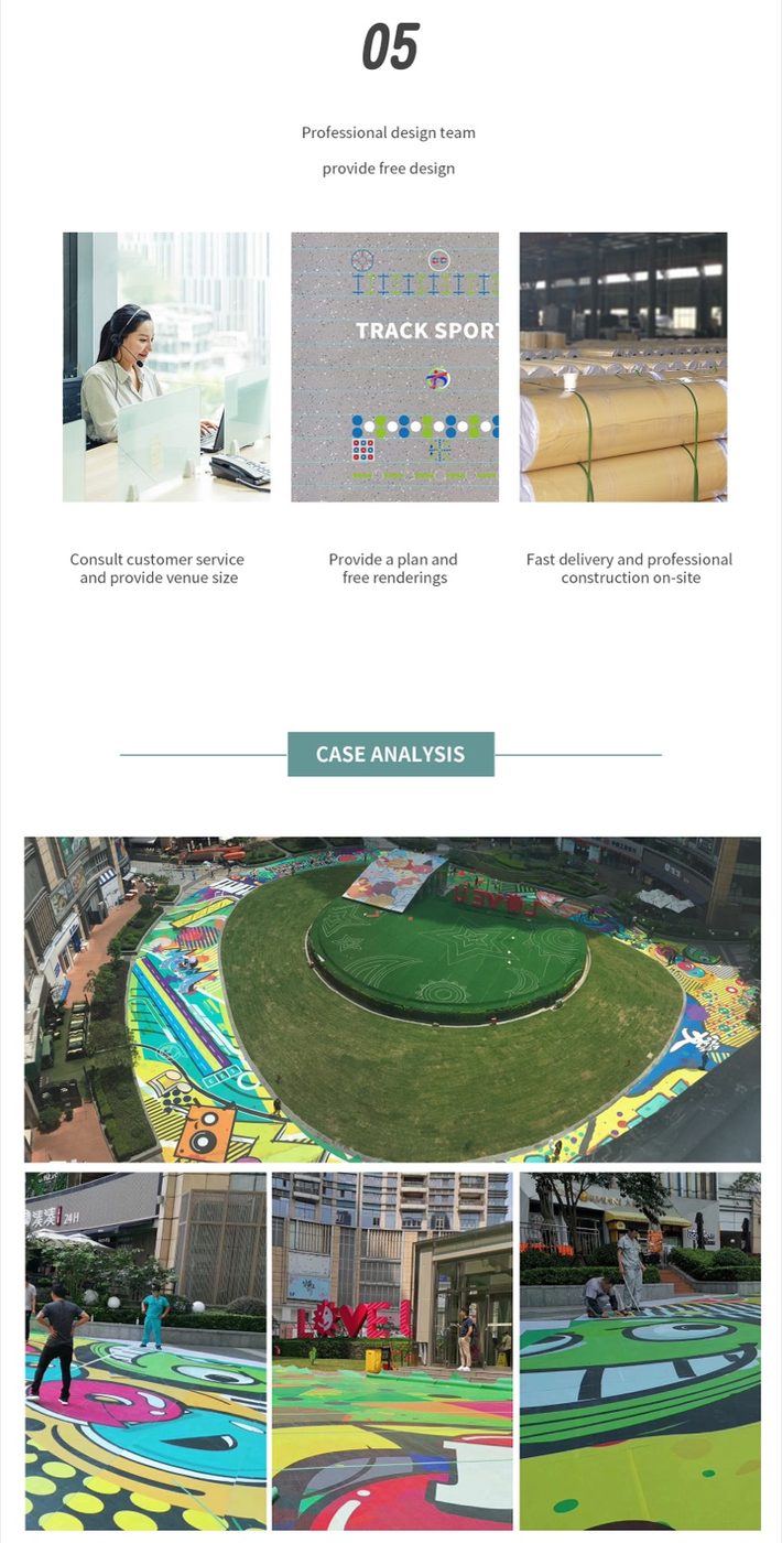 Rubber brick / roll / mat with UV printed pattern detailed technical sheet 4
