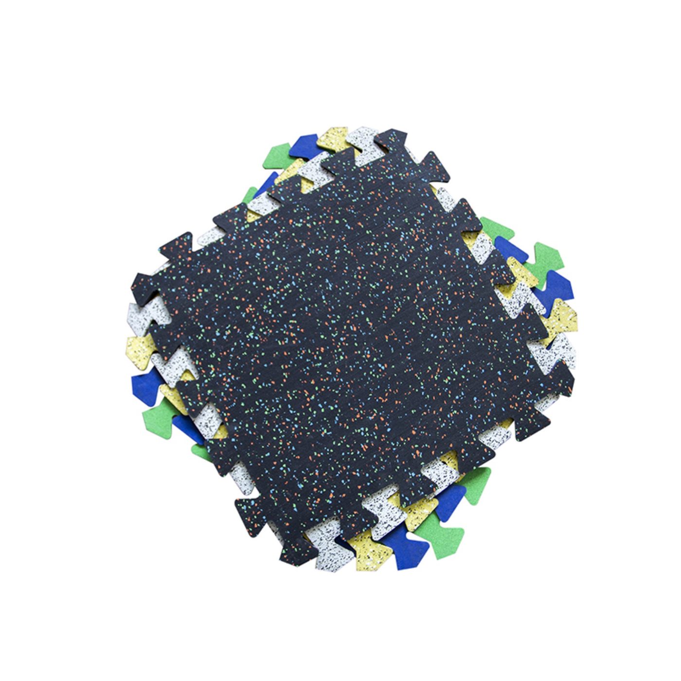 Mixed color EPDM interlocking rubber flooring tiles